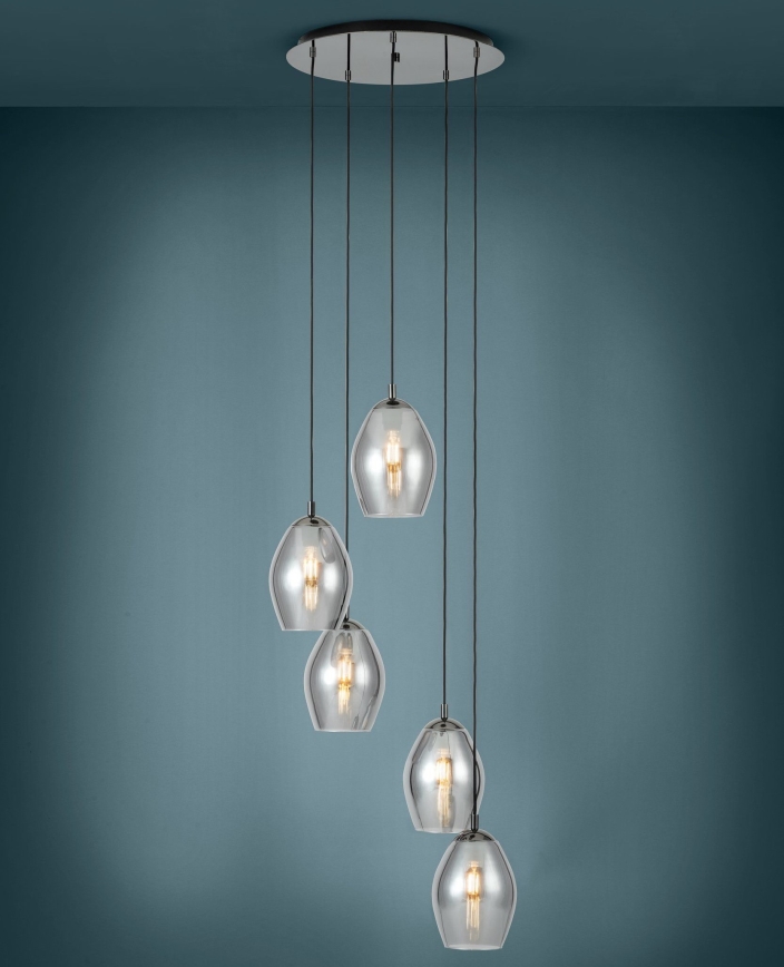 Eglo - Chandelier on a string 5xE27/60W/230V smoky