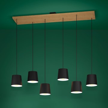 Eglo - Chandelier on a string 6xE27/40W/230V black/brown