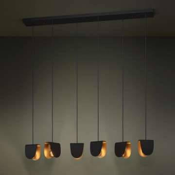 Eglo - Chandelier on a string 6xE27/40W/230V black/gold