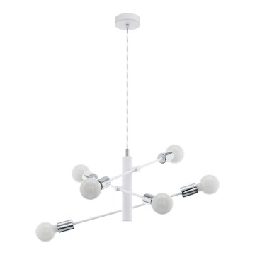 Eglo - Chandelier on a string 6xE27/60W/230V white