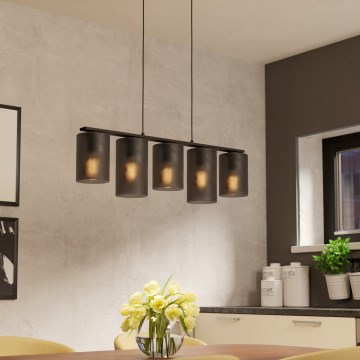 Eglo - Chandelier on a string COLOMERA 5xE27/40W/230V grey