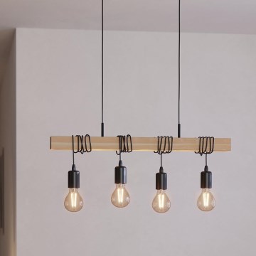 Eglo - Chandelier on a string TOWNSHEND 4xE27/60W/230V - FSC certified