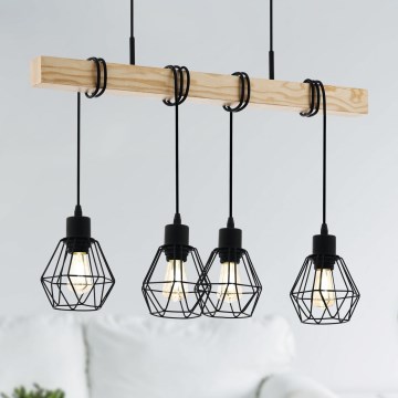 Eglo - Chandelier on a string TOWNSHEND 4xE27/60W/230V - FSC certified