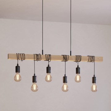 Eglo - Chandelier on a string TOWNSHEND 6xE27/60W/230V - FSC certified