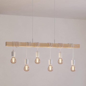 Eglo - Chandelier on a string TOWNSHEND 6xE27/60W/230V - FSC certified