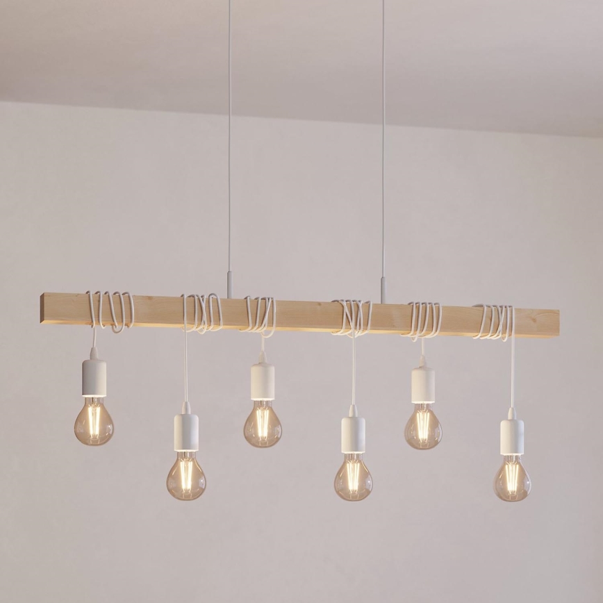 Eglo - Chandelier on a string TOWNSHEND 6xE27/60W/230V - FSC certified