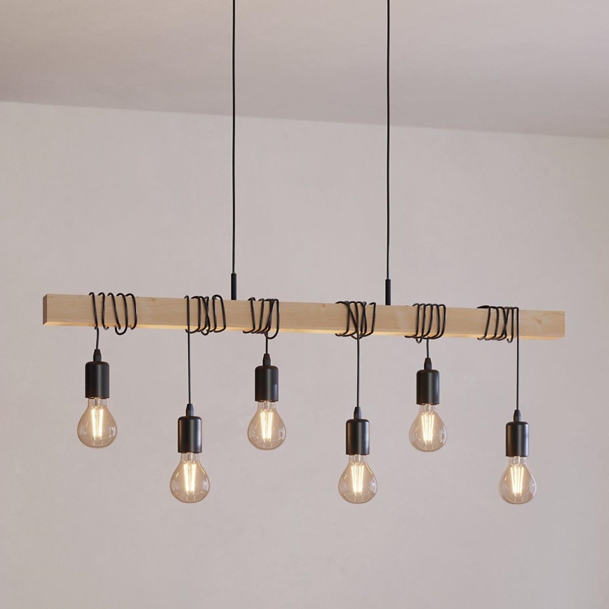 Eglo - Chandelier on a string TOWNSHEND 6xE27/60W/230V