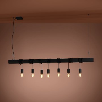 Eglo - Chandelier on a string TOWNSHEND 7xE27/40W/230V black