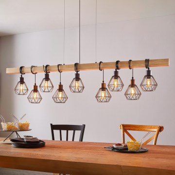 Eglo - Chandelier on a string TOWNSHEND 9xE27/60W/230V - FSC certified