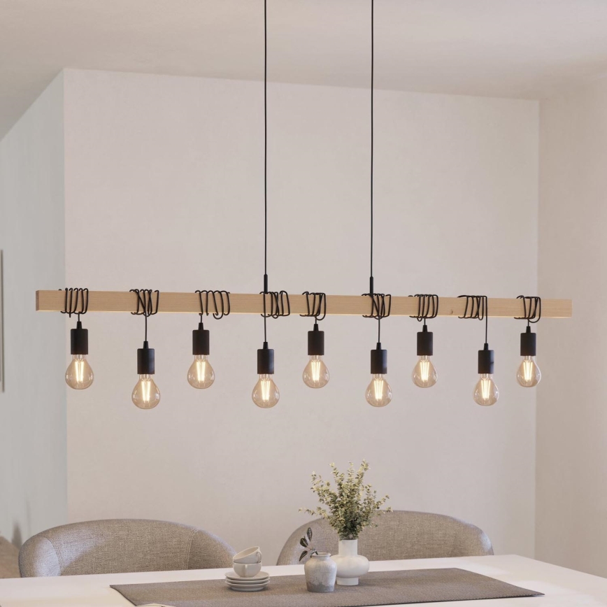 Eglo - Chandelier on a string TOWNSHEND 9xE27/60W/230V - FSC certified