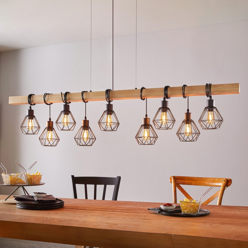 Eglo - Chandelier on a string TOWNSHEND 9xE27/60W/230V