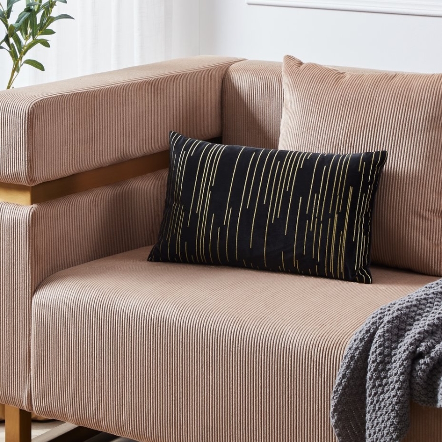 Eglo - Decorative pillow 30x50 cm black/gold