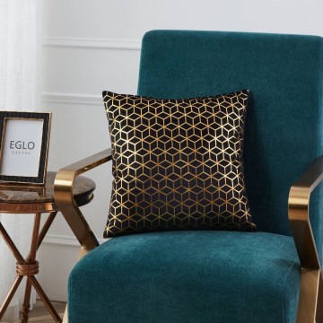 Eglo - Decorative pillow 45x45 cm black/gold