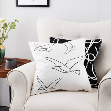 Eglo - Decorative pillow 45x45 cm white/black