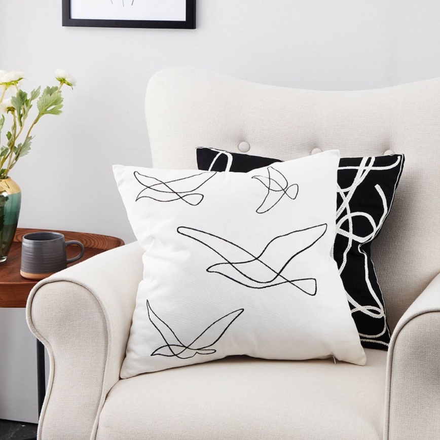 Eglo - Decorative pillow 45x45 cm white/black