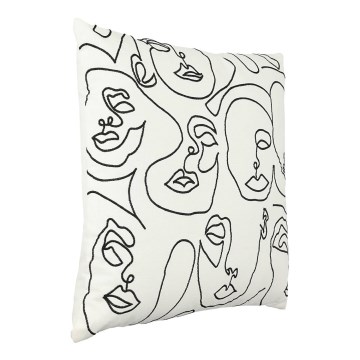 Eglo - Decorative pillow 45x45 cm white/black