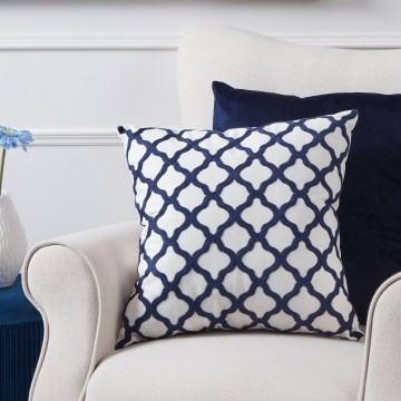 Eglo - Decorative pillow 45x45 cm white/blue