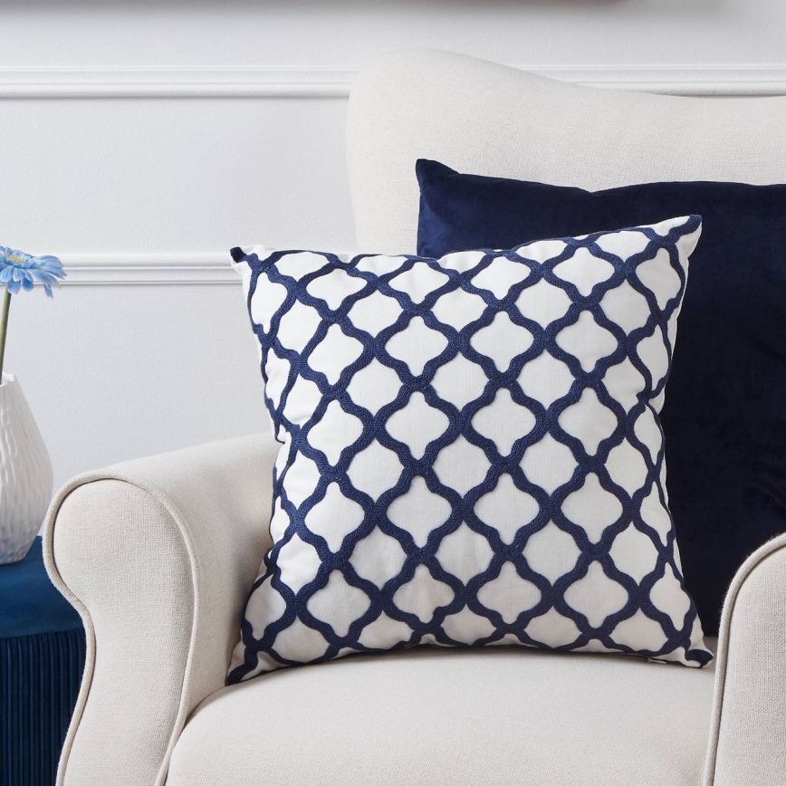 Eglo - Decorative pillow 45x45 cm white/blue