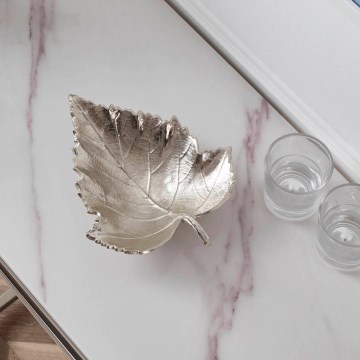 Eglo - Decorative tray 18,5x23,5 cm leaf/silver