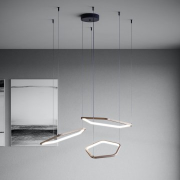 Eglo - Dimmable LED Cable-Hung Pendant LED/50W/230V 2200-6500K Brass + Remote Control