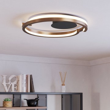 Eglo - Dimmable LED Ceiling Light 2xLED/20W/230V 2700-6500K dia. 48 cm Bronze + Remote Control