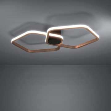 Eglo - Dimmable LED Ceiling Light LED/20W/230V 2200-6500K Brass + Remote Control