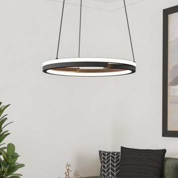 Eglo - Dimmable LED pendant light on cable 2×LED/20W/230V 2700–6500K Ø 48 cm black + remote control