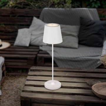 Eglo - Dimmable LED Rechargeable Outdoor Table Lamp LED/3.8W/5V 2400/3000/4000K 2000 mAh IP44 White