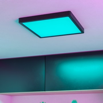 Eglo - Dimmable LED RGBW Bathroom Ceiling Light LED/13,5W/230V 2700-6500K 29,5x29,5 cm IP44 Black