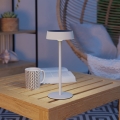 Eglo - Dimmable LED Solar Rechargeable Touch Table Lamp, 3W/5V, 3000-6000K, 1800 mAh, IP44, White