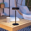 Eglo - Dimmable LED Solar Rechargeable Touch Table Lamp LED/3W/5V 3000-6000K 1800 mAh IP44 Black