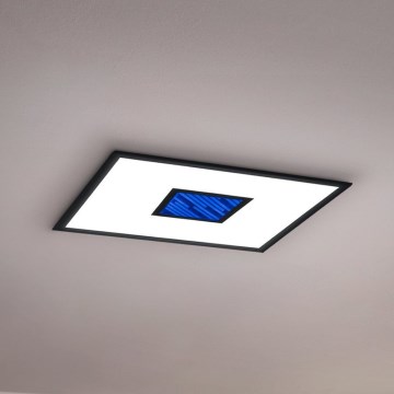 Eglo - Dimmable RGBW LED Ceiling Light with Remote Control, 36W/230V, 3000–6000K, 59.5 × 59.5 cm