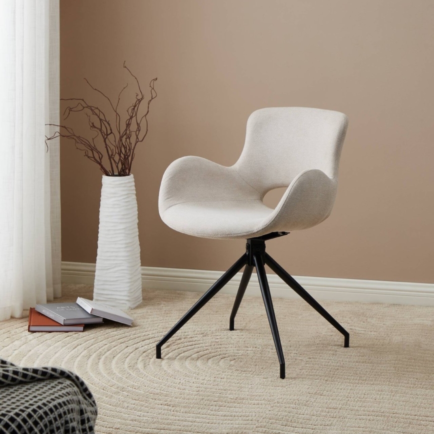 Eglo - Dining chair 82x58 cm creamy/black