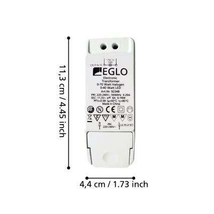 Eglo - electrical transformer 70W/230V/11.5V AC