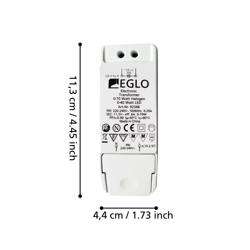 Eglo - electrical transformer 70W/230V/11.5V AC
