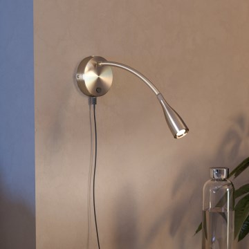 Eglo - Flexible LED Wall Lamp with USB, 3.8W/230V, Matte Chrome