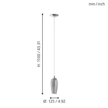 Eglo - Replacement lampshade for chandelier FARSALA G9 grey