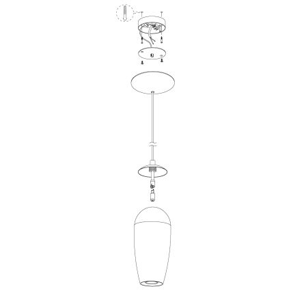 Eglo - Replacement lampshade for chandelier FARSALA G9 grey