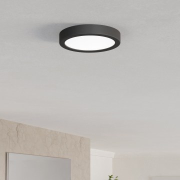 Eglo - LED Bathroom Ceiling Light, 7.5 W, 230 V, Ø 16.6 cm, IP44, Black