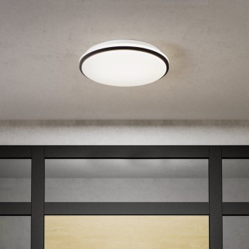 Eglo - LED Bathroom Ceiling Light LED/18W/230V 3000/4000/6500K IP54 Black