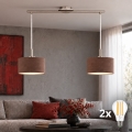 Eglo - LED Cable-hung pendant light TUNJA 2xE27/60W/230V matte chrome/brown
