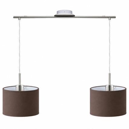 Eglo - LED Cable-hung pendant light TUNJA 2xE27/60W/230V matte chrome/brown