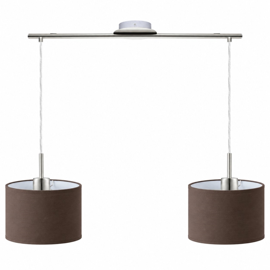 Eglo - LED Cable-hung pendant light TUNJA 2xE27/60W/230V matte chrome/brown