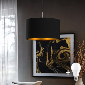 Eglo - LED Cable Pendant TUNJA 1xE27/60W/230V, Black