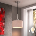Eglo - LED cable-suspended pendant TUNJA 1xE27/60W/230V, Ø 20 cm, beige/black