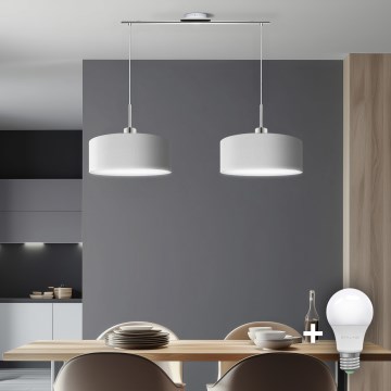 Eglo - LED cable-suspended pendant TUNJA 2xE27/60W/230V white