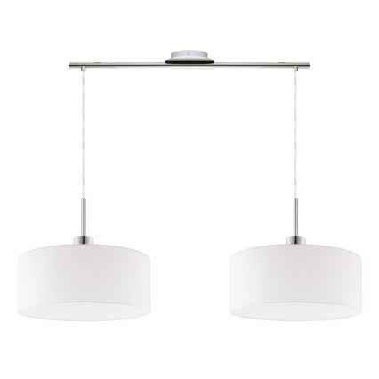 Eglo - LED cable-suspended pendant TUNJA 2xE27/60W/230V white