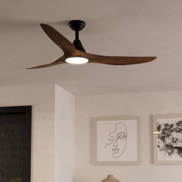 Eglo - LED Ceiling Fan LED/19W/230V 3000/4000/5000K Ø 132 cm brown + remote control
