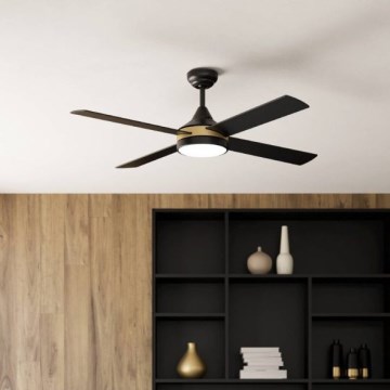 Eglo - LED Ceiling Fan LED/19W/230V 3000/4000/5000K Ø122 cm Black + Remote Control