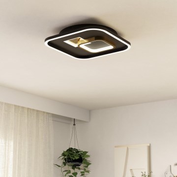 Eglo - LED Ceiling light 1xLED/16,2W/230V + 1xLED/9,2W 38x38 cm black/gold
